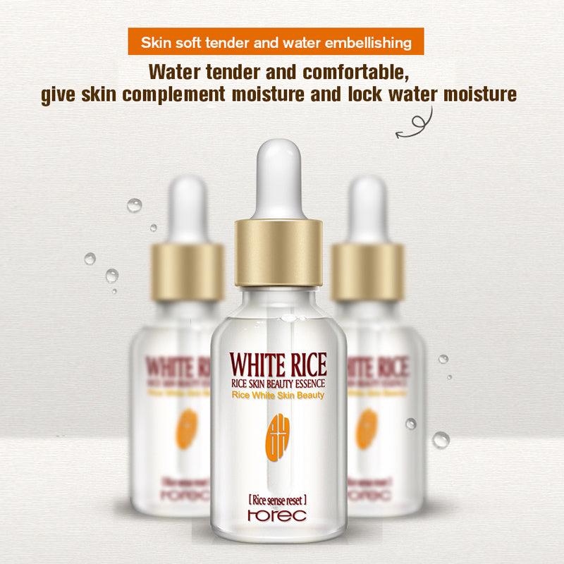 HOREC White Rice Whitening Serum Face Moisturizing Cream Anti Wrinkle Anti Aging Face Fine Lines Acne Treatment Skin Care 15ml - LendaSphere